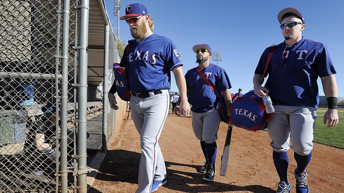 Rangers starting pitcher Andrew Cashner, left, will pitch three innings Friday in the exhibition game against the Royals and Globe Life Park, second baseman Rougned Odor singled in the spring finale Wednesday and outfielder Ryan Rua’s wife gave birth to their son Rowan Randy Wednesday morning in Ohio.