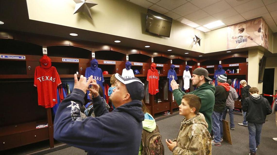 Tours of the clubhouse and dugouts are a part of the Texas Rangers Fan Fest.