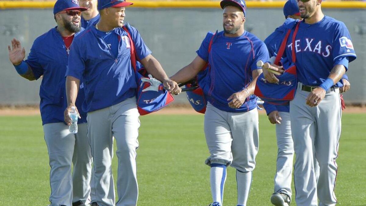 From left: Prince Fielder, Adrian Beltre, Delino DeShields and Ian Desmond were all on the 25-man roster the Rangers submitted to MLB for Opening Day.