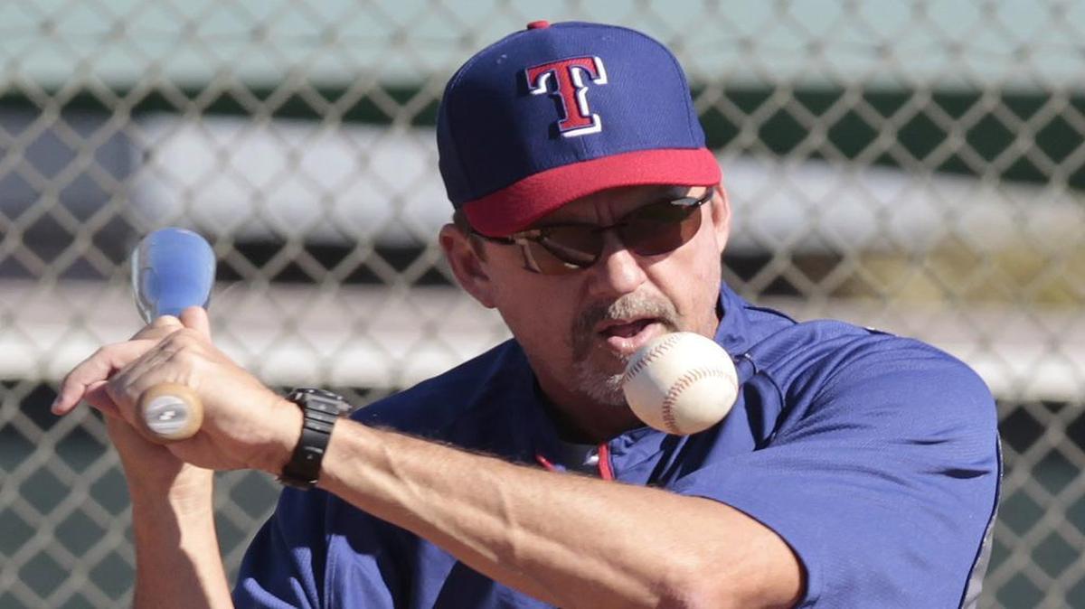 
Rangers bullpen coach Andy Hawkins, here, and hitting coach Dave Magadan will not return to the staff in 2016. 
