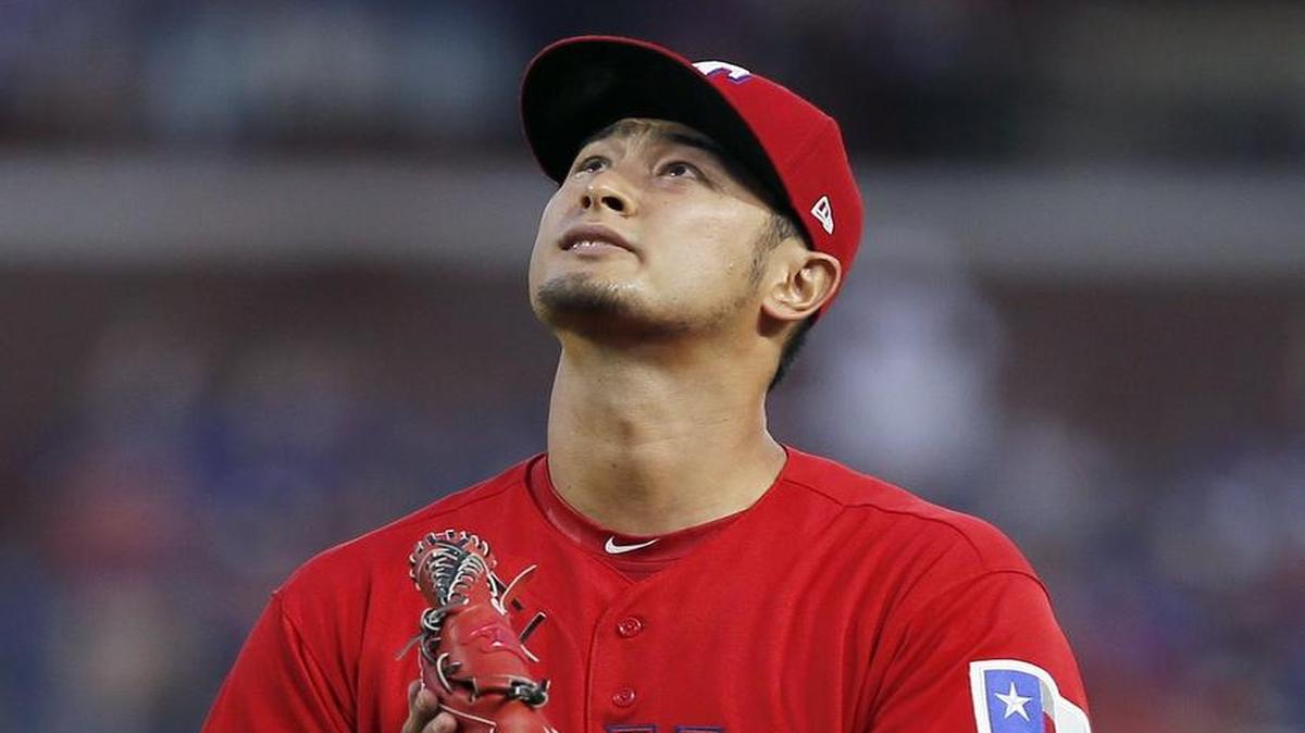 Yu Darvish walked five and threw two wild pitches in Monday’s season opener.