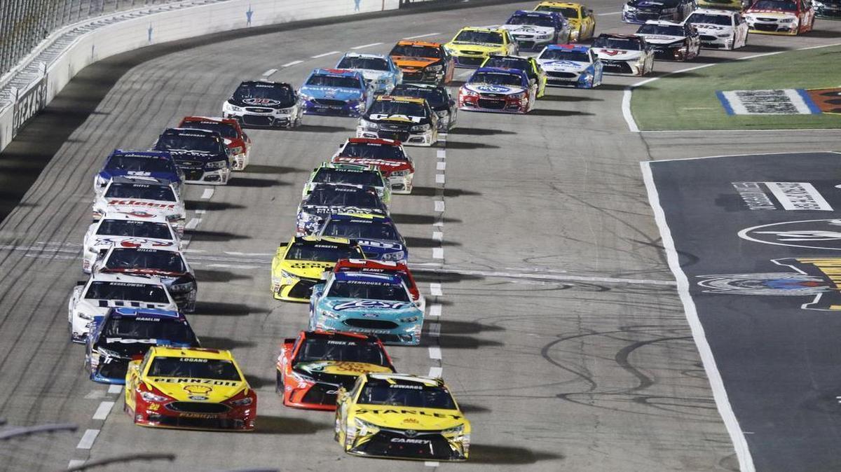 The field gets a green flag to start the Duck Commander 500 at Texas Motor Speedway Saturday in April.