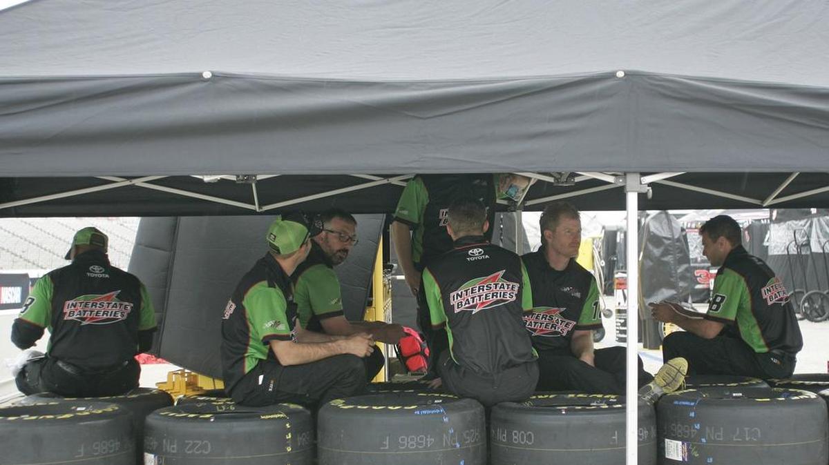 Teams had to seek cover with weather in the area Saturday at TMS.
