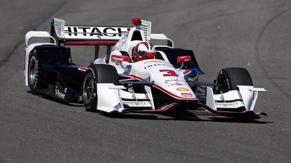 
Helio Castroneves tests the new aerodynamic package on his car at Barber Motorsports Park.
