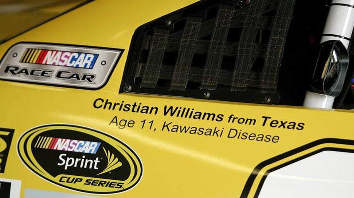 
The names of children and the diseases they’re fighting appear on the car of Carl Edwards. A victory by Edwards will trigger a $1 million donation by his car’s sponsor, Stanley, to the Children’s Miracle Network Hospitals through the Ace Hardware Foundation.
