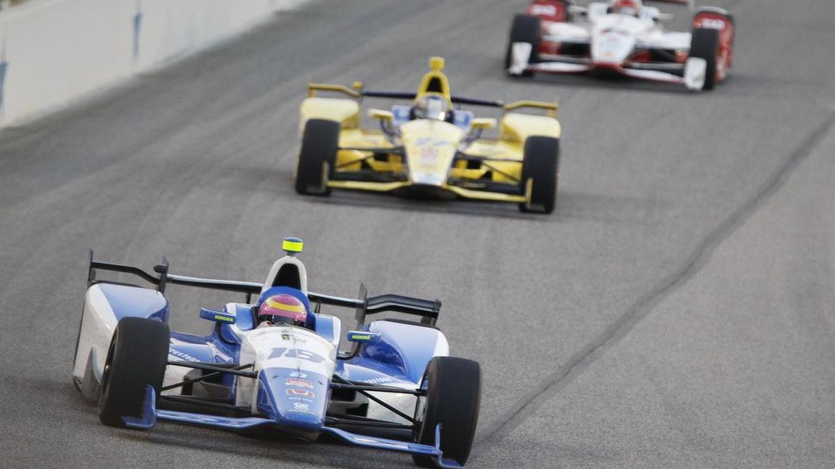 
Single-file racing has become commonplace for IndyCar racing at Texas Motor Speedway.

