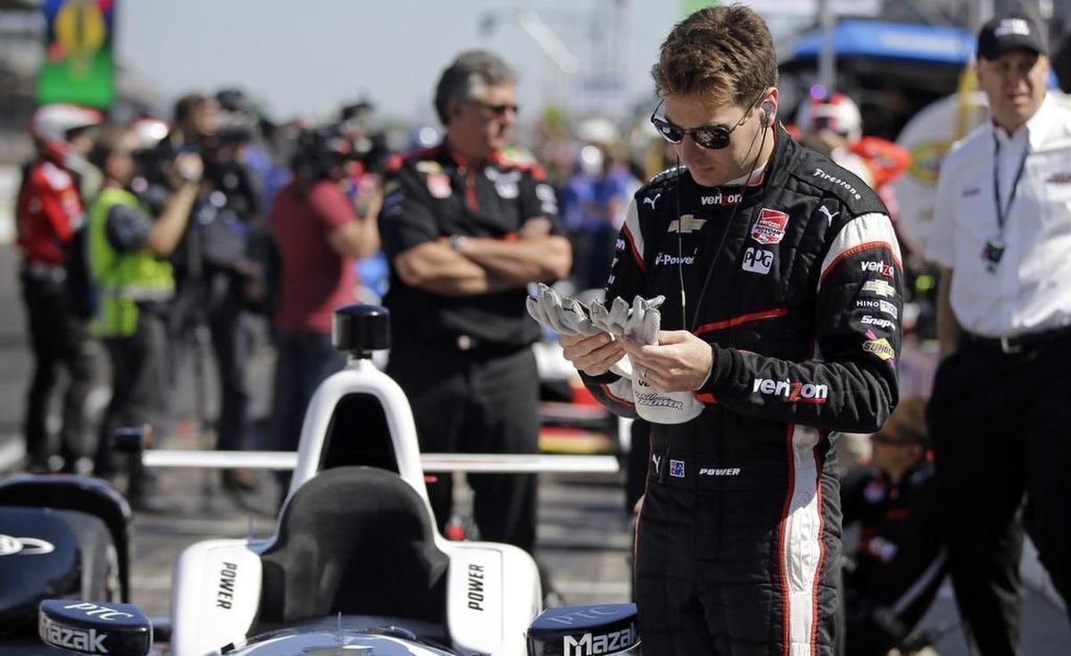 Will Power, of Australia, prepares to drive during the final practice session for the Indianapolis 500 auto race at Indianapolis Motor Speedway in Indianapolis, Friday, May 22, 2015. 