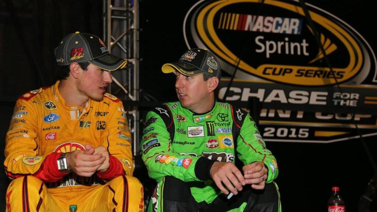 
Favorites for the NASCAR Chase? Joey Logano, driver of the No. 22 Ford, and Kyle Busch, driver of the No. 18 Toyota, are among the best choices.
