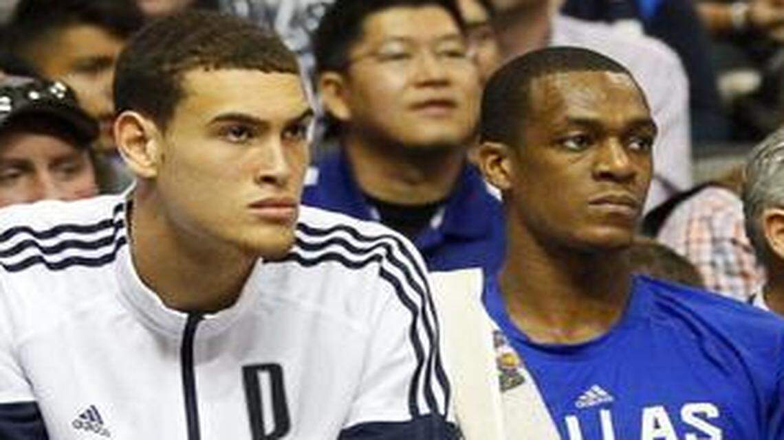 
 Mavericks forward Dwight Powell, left, alongside starting guard Rajon Rondo, were acquired in a Dec. 18 trade. Powell’s production has increased lately, but the trade disrupted the Mavs’ reserve rotation. 
