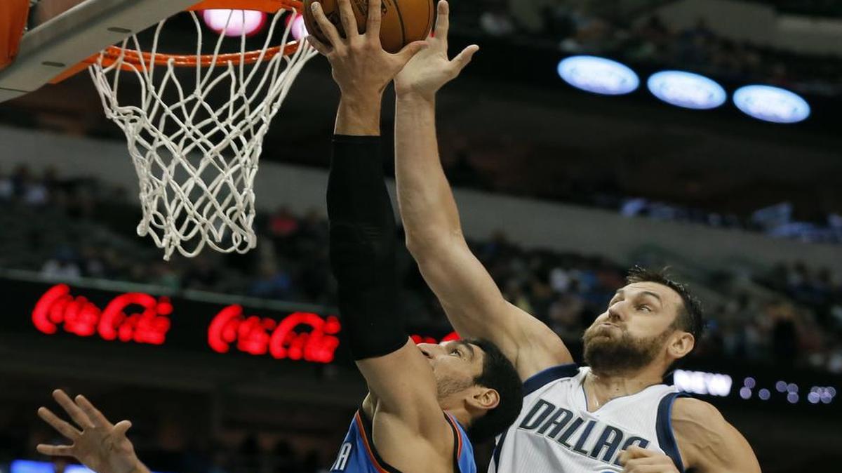 Dallas Mavericks center Andrew Bogut was a force in the middle against Oklahoma City in Tuesday’s preseason game at American Airlines Center.