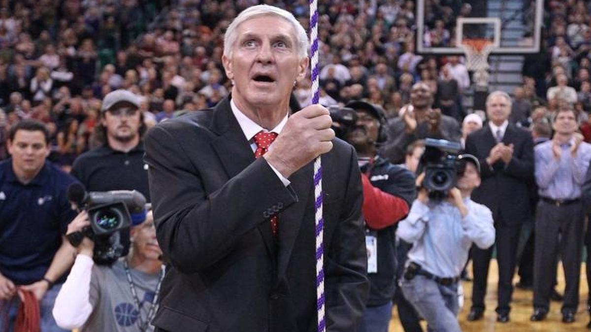 Former Utah Jazz coach Jerry Sloan met with Dallas Mavericks coach Rick Carlise before Monday’s game. The 74-year-old Sloan has Parkinson's disease and a form of dementia.