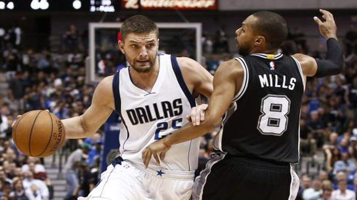 
Mavericks forward Chandler Parsons, left, is day-to-day heading into the first-round playoff series against the Houston Rockets this weekend.
