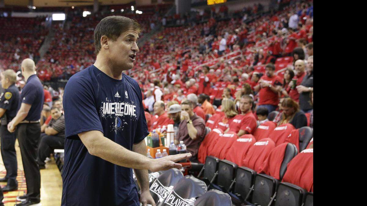 
Mavericks owner Mark Cuban isn’t talking to the media during the playoffs, but that’s too late for Rockets fans.
