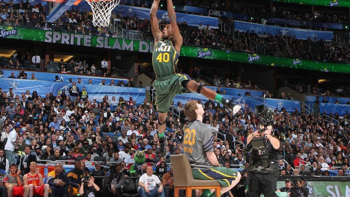 
The Utah Jazz's Jeremy Evans won the NBA Slam Dunk Contest in 2012.
