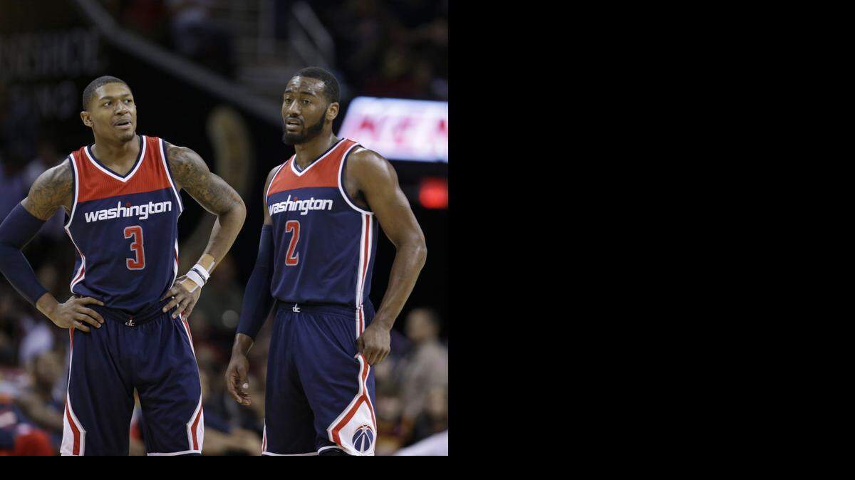 
Bradley Beal, left, and John Wall give the Washington Wizards one of the NBA’s best young backcourt combinations. The Wizards visit the Dallas Mavericks on Tuesday.


