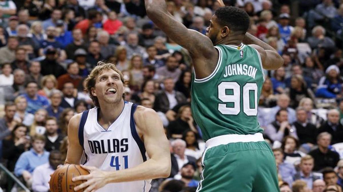 Amir Johnson and the Celtics were no match for Dirk Nowitzki, who scored 31 points, including 21 in the fourth quarter and OT.