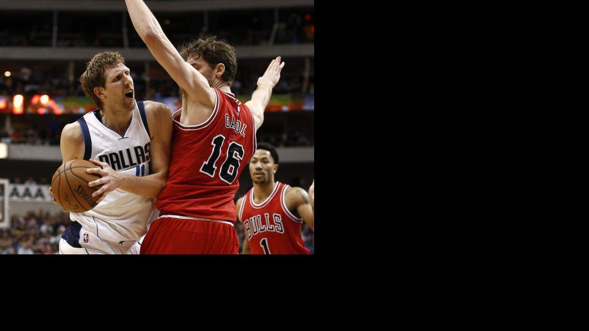 
Dirk Nowitzki and the Mavericks were outrebounded 47-30 in Friday night’s loss to Pau Gasol and the Bulls.



