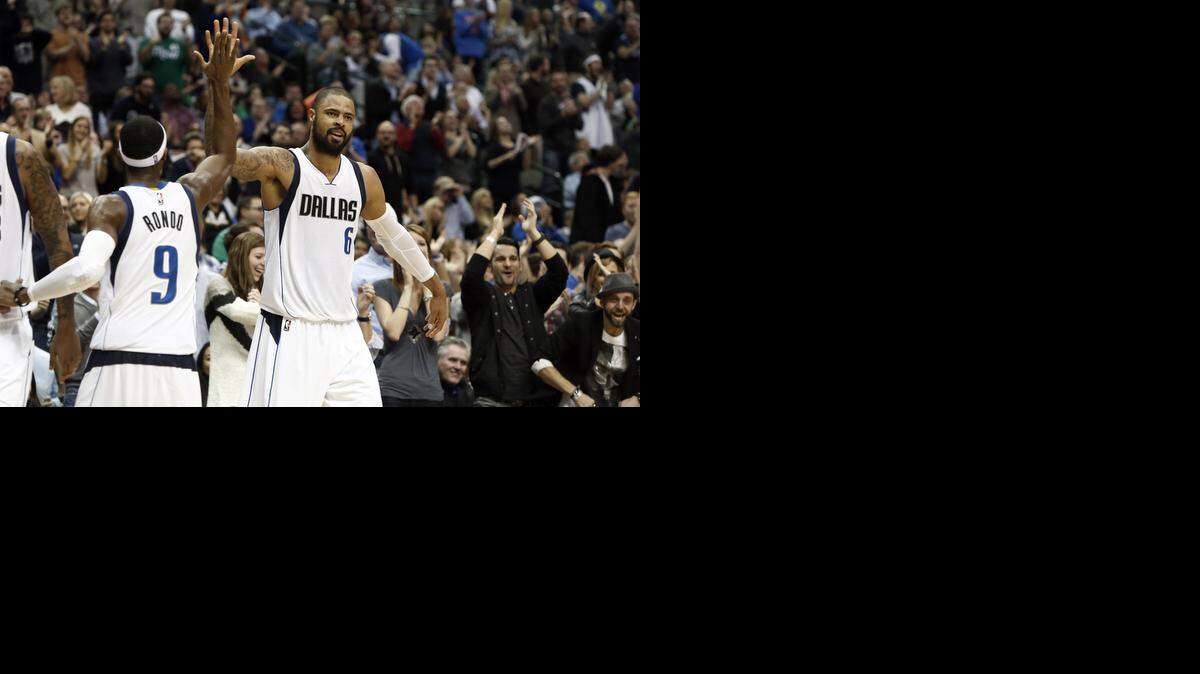 
Tyson Chandler, right, is averagin 11.1 points and a team-high 11.9 rebounds per game for the Mavericks.


