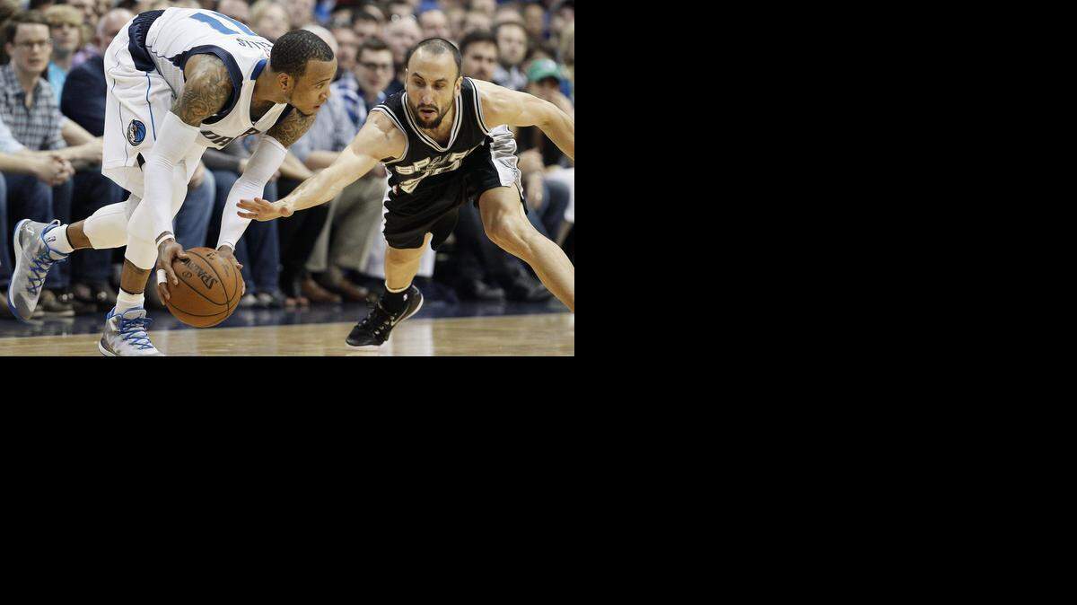 
Mavericks guard Monta Ellis, left, has averaged 34 points in three games against the Spurs and Manu Ginobili this season.


