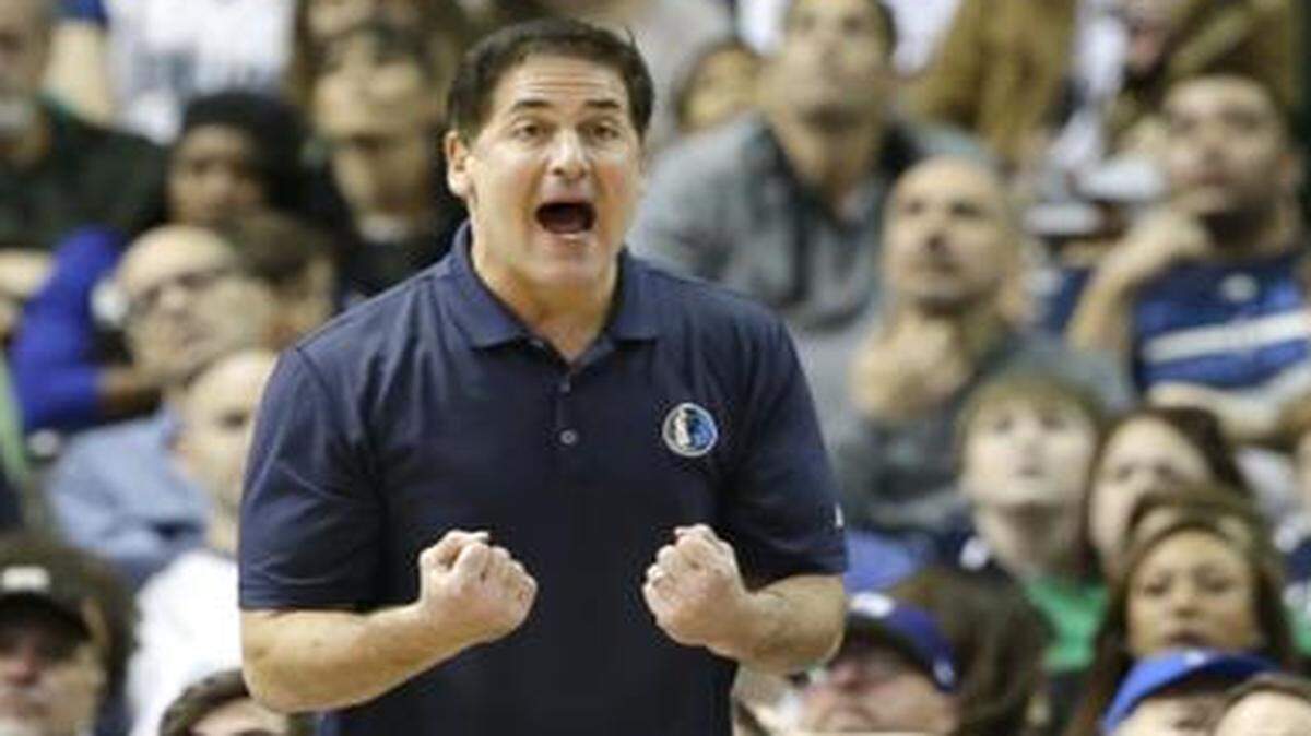 
Mavericks owner Mark Cuban shouts down the court at an official after a call against his team. Cuban’s input has helped the NBA change how it grades officials, coach Rick Carlisle said. 
