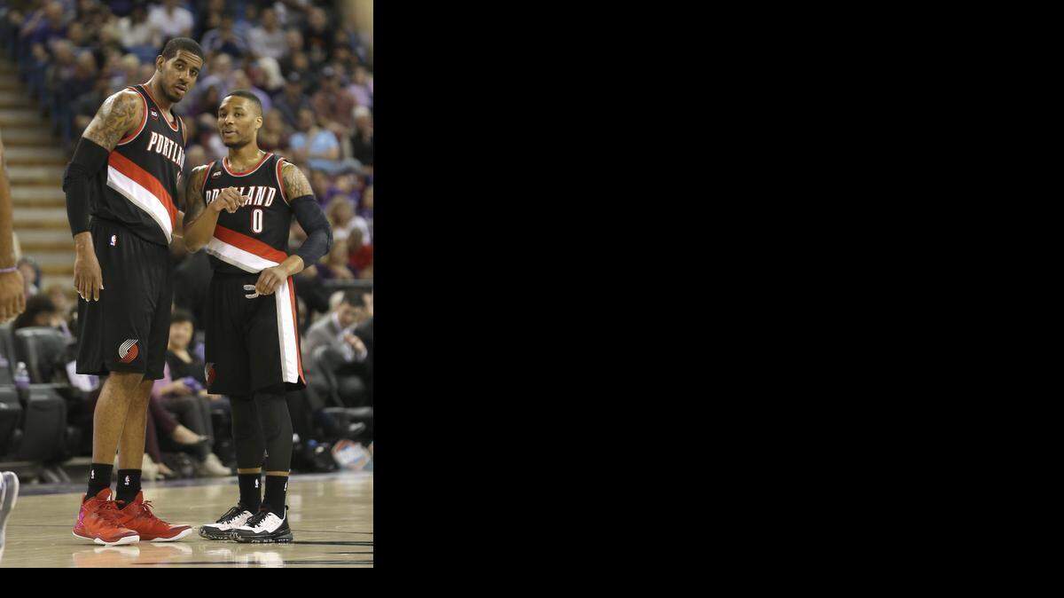 
NBA All-Stars LaMarcus Aldridge, left, and Damian Lillard give the Portland Trail Blazers a formidable one-two punch. They host the Dallas Mavericks Thursday night.



