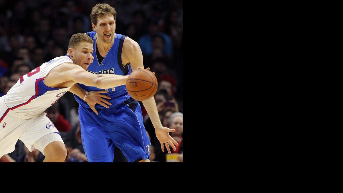 
Dirk Nowitzki, right, and the Mavericks could not handle Blake Griffin and the Clippers on Saturday in a 120-100 loss.


