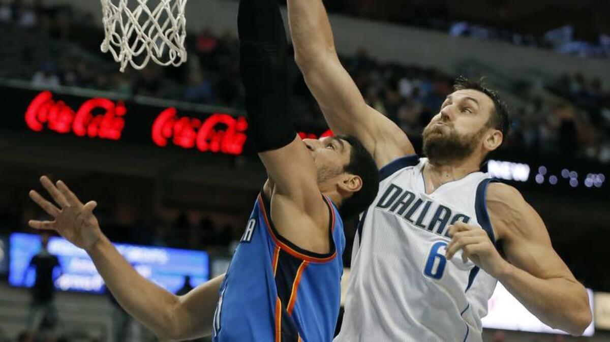 Making his presence felt, Mavericks center Andrew Bogut finished Tuesday with 11 rebounds and three blocks.