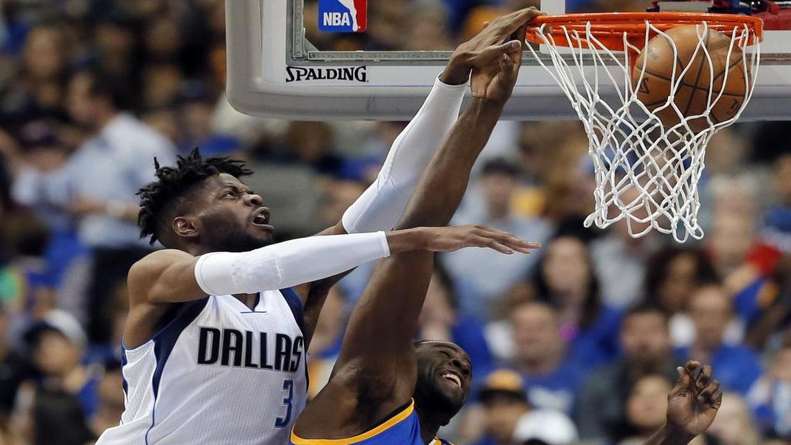 Dallas center Nerlens Noel, left, has been a powerful inside force offensively and defensively in the 10 games he’s played with the Mavericks.