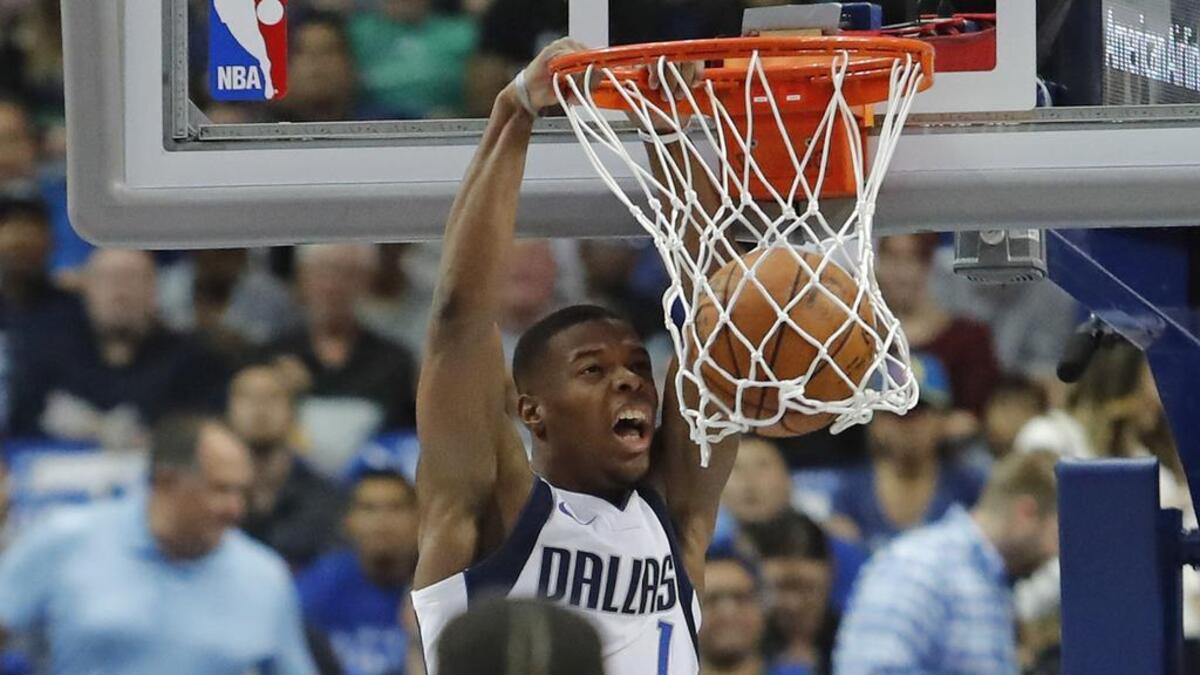 Dallas Mavericks guard Dennis Smith Jr. (1) will be back on the court for the first time since his NBA debut, when his team takes on the Golden State Warriors.