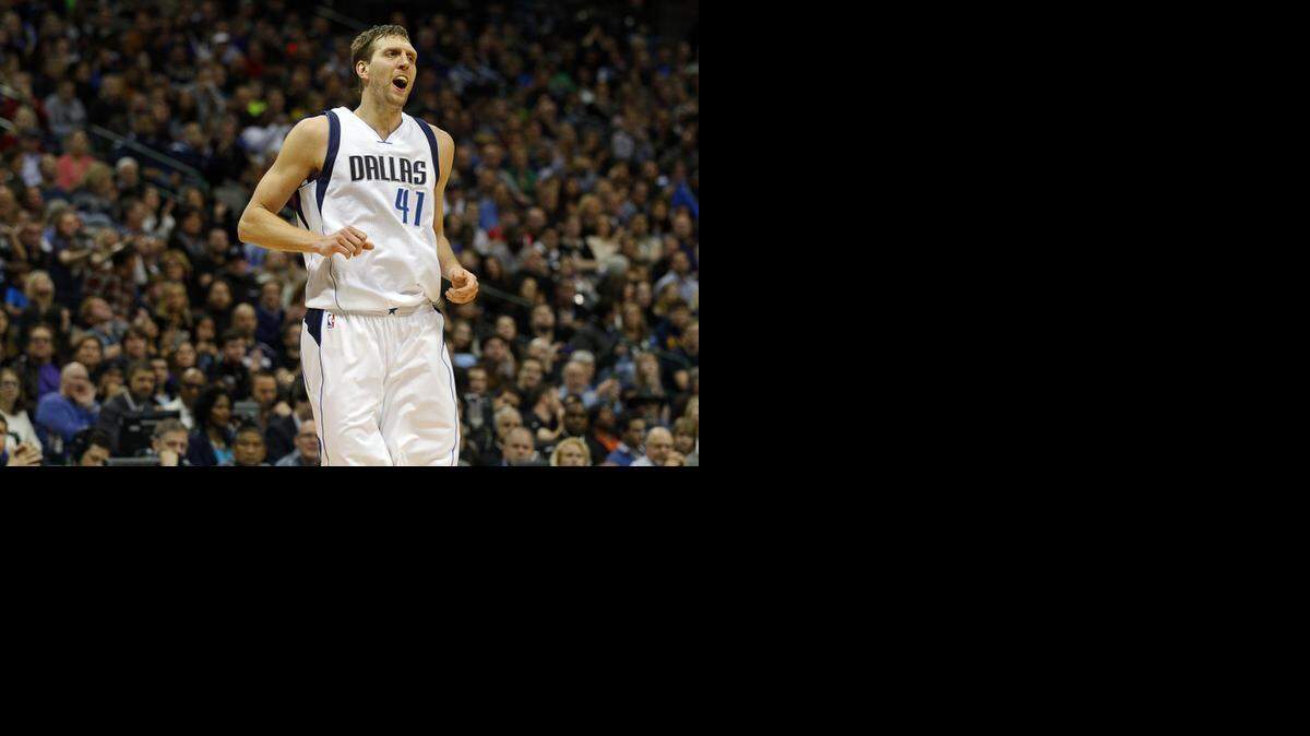 
The Mavericks’ Dirk Nowitzki has risen from 10th to seventh on the NBA’s all-time scoring list this season.
