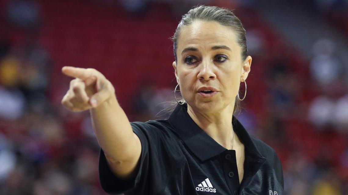 Becky Hammon coached the San Antonio Spurs during the Summer League games in Las Vegas in July. She was the coach of the 2015 Spurs team that won the Las Vegas Summer League championship.
