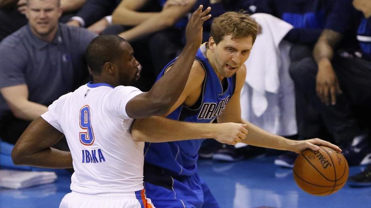 Dirk Nowitzki suffered a bone bruise 20 seconds into Game 2 on Monday night vs. Serge Ibaka and the Thunder but played 37 minutes and scored 17 points.