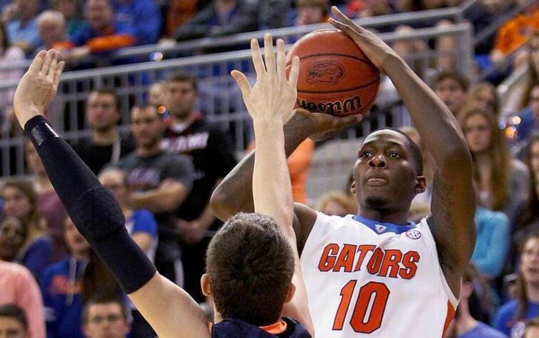 Florida forward Dorian Finney-Smith, right, had a strong pre-draft workout with the Dallas Mavericks.