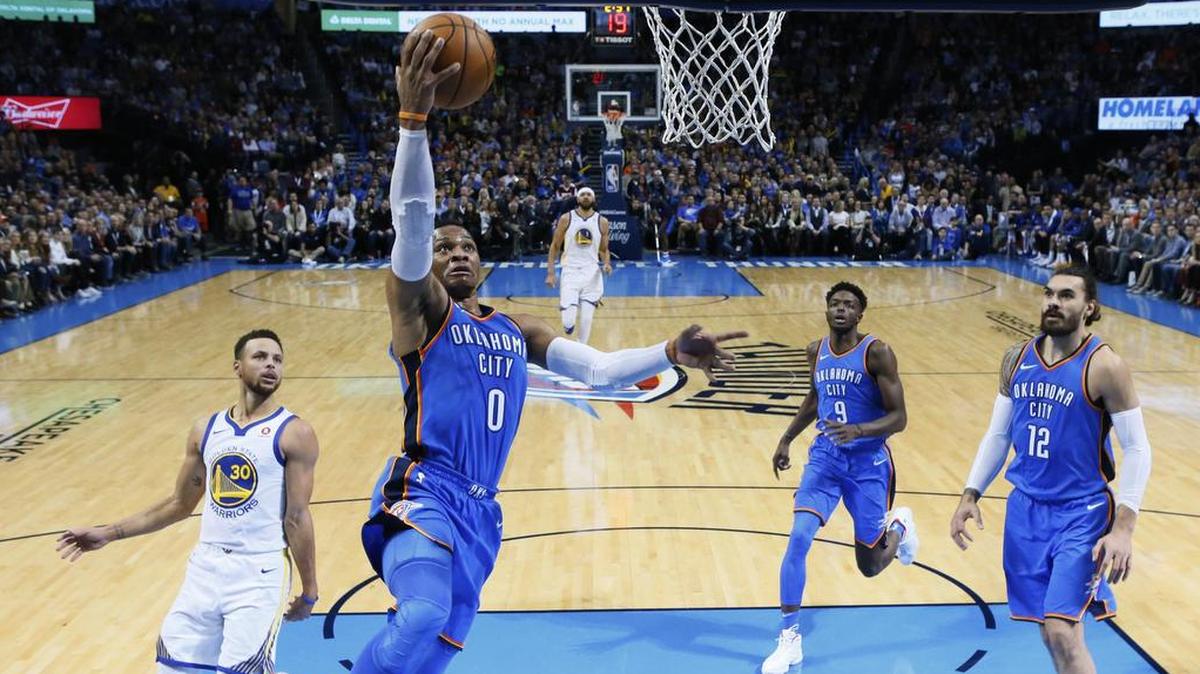 Russell Westbrook fell an assist shy of a triple-double in his team’s 108-91 win over the Golden State Warriors on Wednesday night.