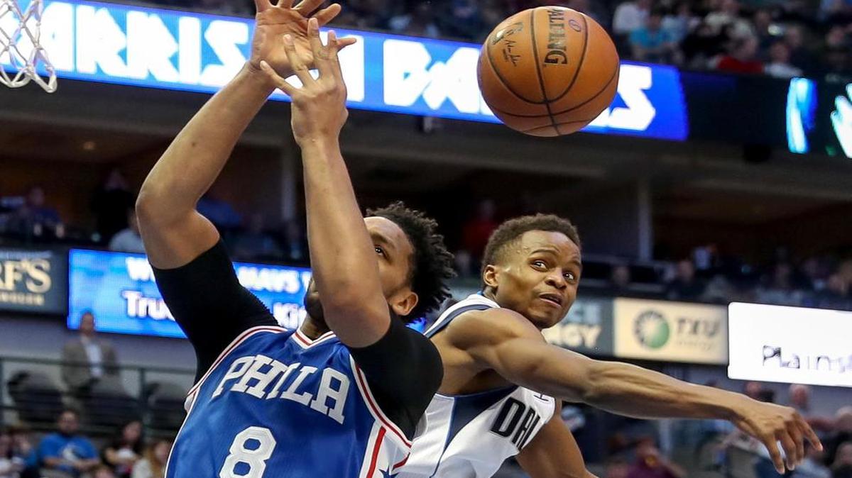 Dallas Mavericks rookie guard Yogi Ferrell, right, has been good on offense and defense.