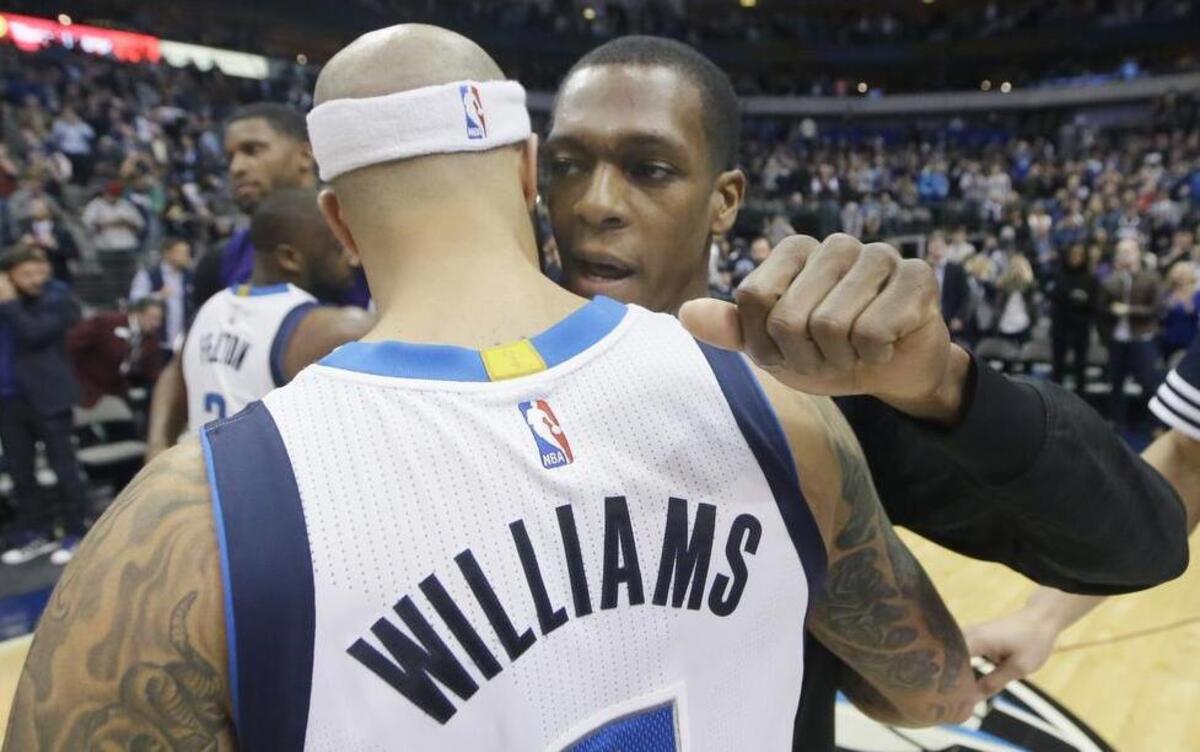 Deron Williams, left, hugs Rajon Rondo after Tuesday’s game, but Rondo likely created more enemies in Dallas.