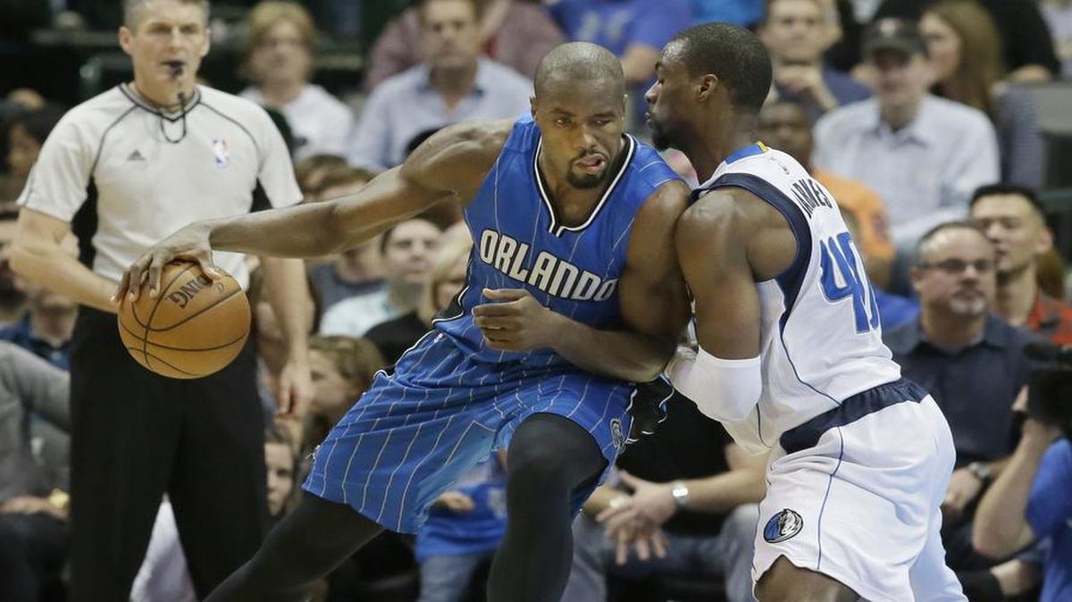 Serge Ibaka’s lean into Mavericks forward Harrison Barnes was about the only push Orlando showed in a 112-80 blowout loss in Dallas.
