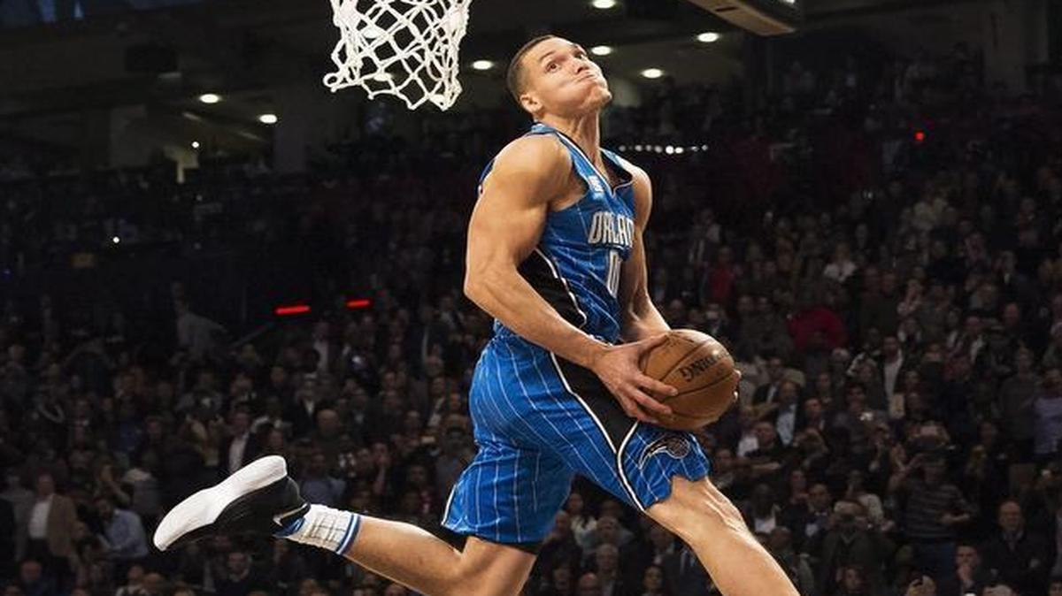 Orlando Magic forward Aaron Gordon finished a narrow second in the NBA slam dunk contest on Saturday. Gordon will show off his air skills against the visiting Dallas Mavericks at 6 p.m. Friday.