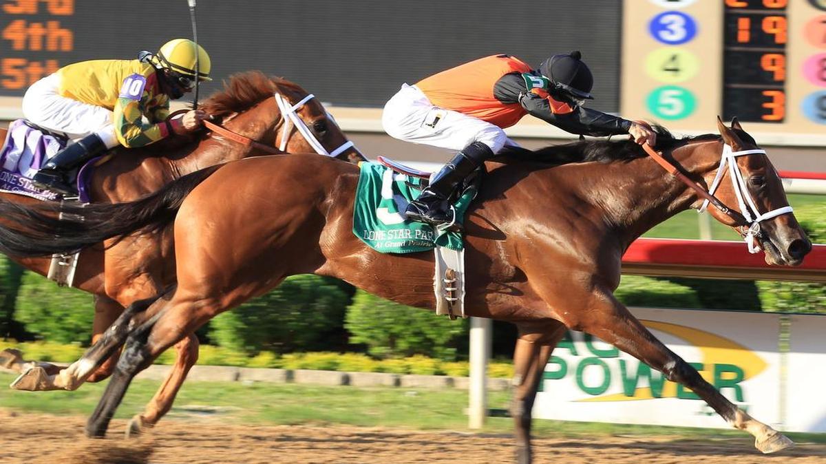 Supermason edges stablemate Bravura in the $50,000 Premier Stakes last Thursday on opening day at Lone Star Park in Grand Prairie. The second week of spring racing begins Friday with post time scheduled for 6:35 p.m. For ticket information, call 972-263-7223 or go to lonestarpark.com.