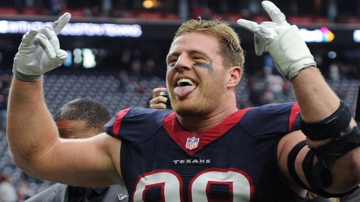 Houston Texans defensive end J.J. Watt (99) celebrates after the team’s win over the Jacksonville Jaguars on Sunday, Will Watt and the Houston defense make the difference against the Kansas City Chiefs?