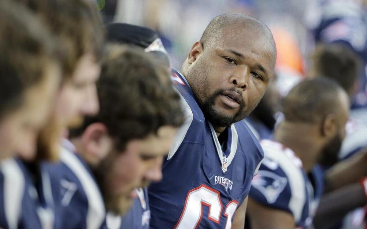 Former TCU standout Marcus Cannon (61) has found at right tackle for the New England Patriots.