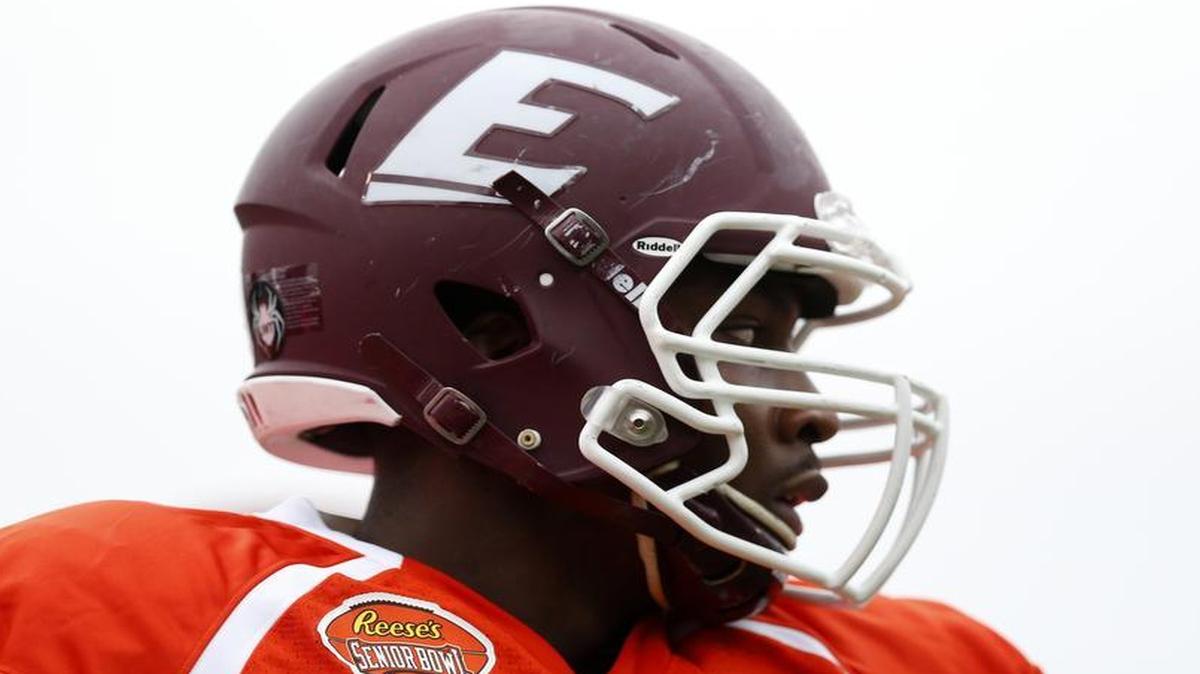 Defensive end Noah Spence of Eastern Kentucky has created a buzz during Senior Bowl workouts. Spence began his career at Ohio State before transferring to Eastern Kentucky.