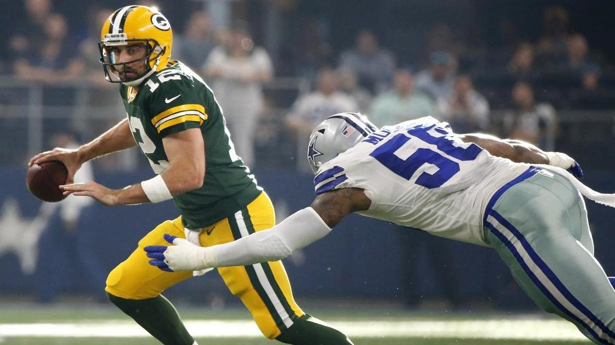 Green Bay Packers quarterback Aaron Rodgers threw three touchdowns on Sundday against Dallas.