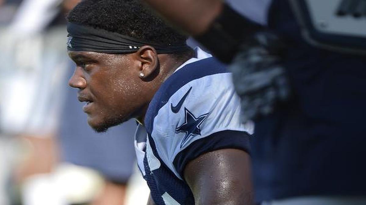 
Dallas Cowboys defensive end Randy Gregory (94) caught a punt Thursday that ended camp early.
