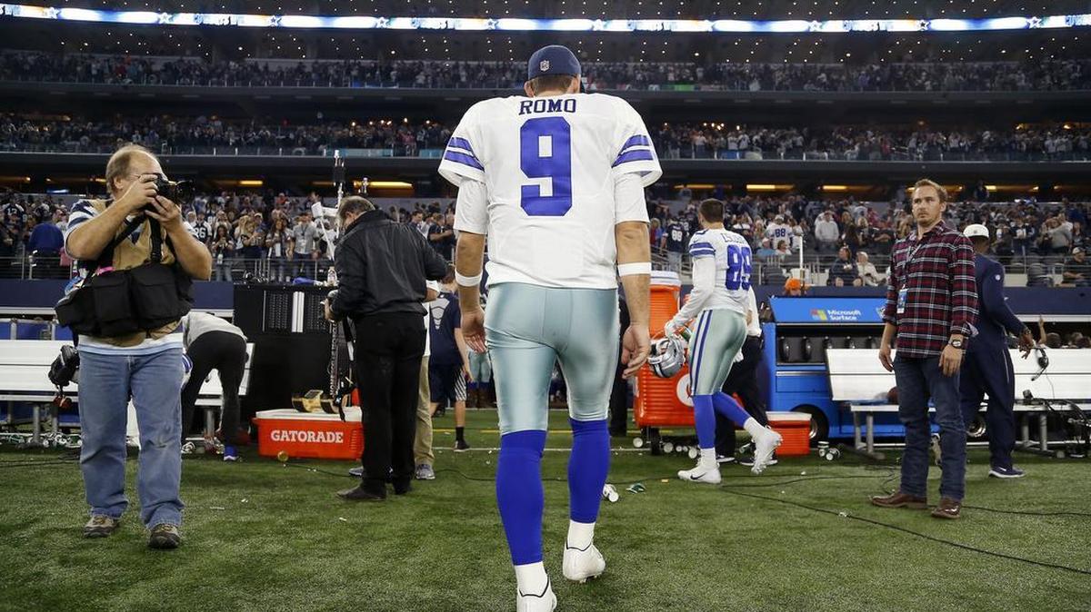 Dallas Cowboys quarterback Tony Romo (9) walks off the field following the Cowboys’ win against the Detroit Lions at A&T Stadium on Dec. 26, 2016. Romo was spotted Wednesday at Donald Trump’s hotel in Washington D.C. ahead of Trump’s inauguration.