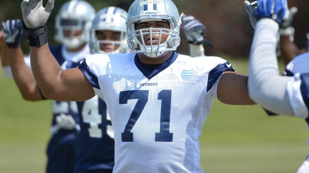 
Left guard La'el Collins (71) is expected to make his first start for the Cowboys on Sunday.
