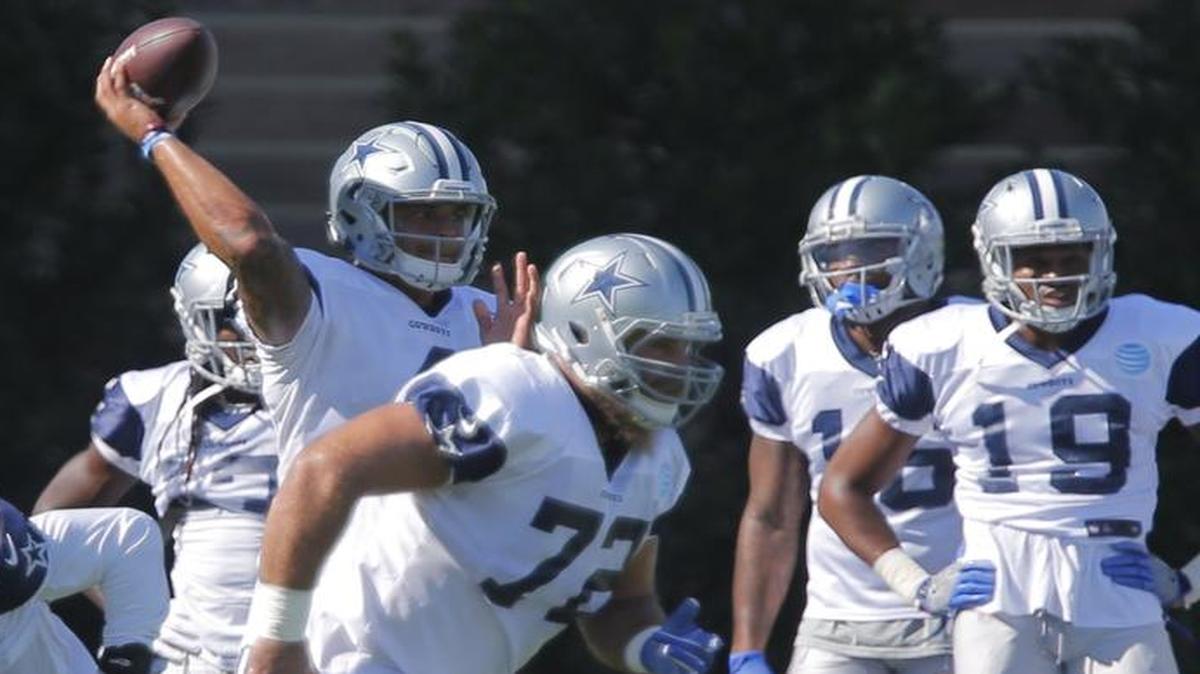 Dak Prescott, throwing during Wednesday’s practice, is doing everything right on the field and saying everything right off it. “This is Tony’s team,” Prescott said. “I’m just trying to do the best I can to give my team a chance to win week in and week out.”