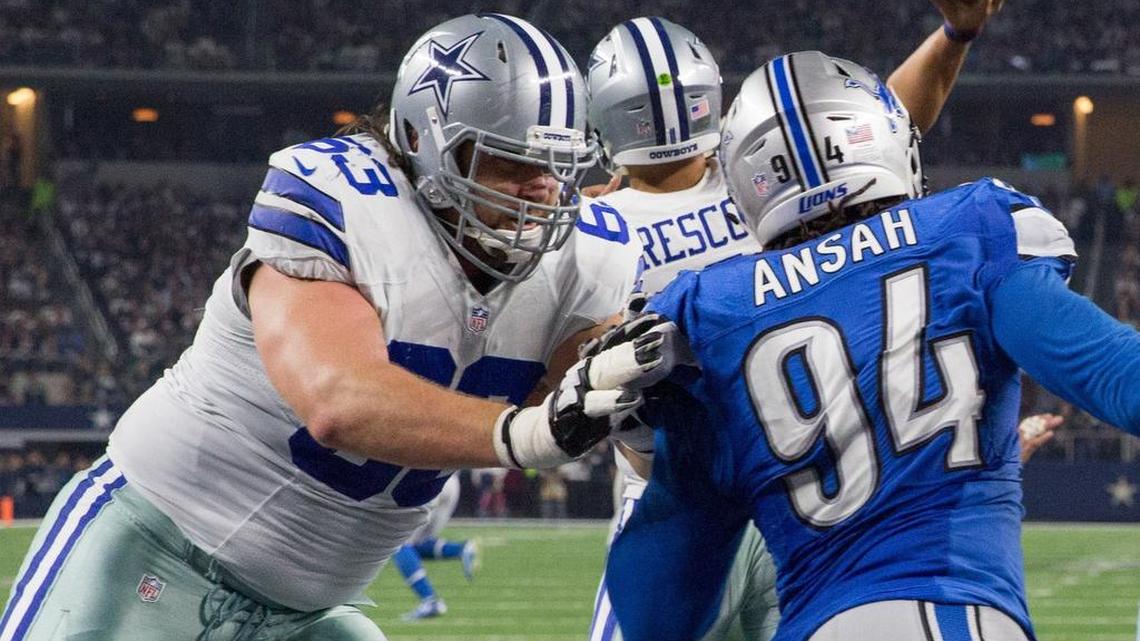 Emmett Cleary filled in for Tyron Smith during Monday night’s game.