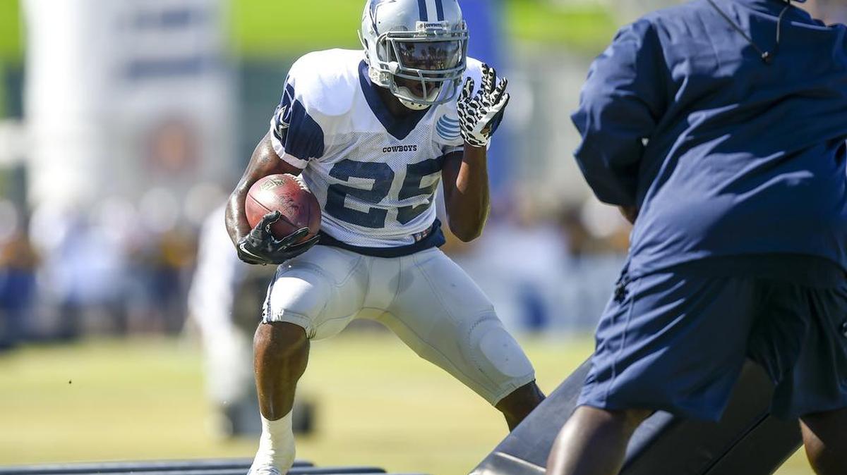 
Dallas Cowboys running back Lance Dunbar injured his right ankle in Wednesday’s practice.
