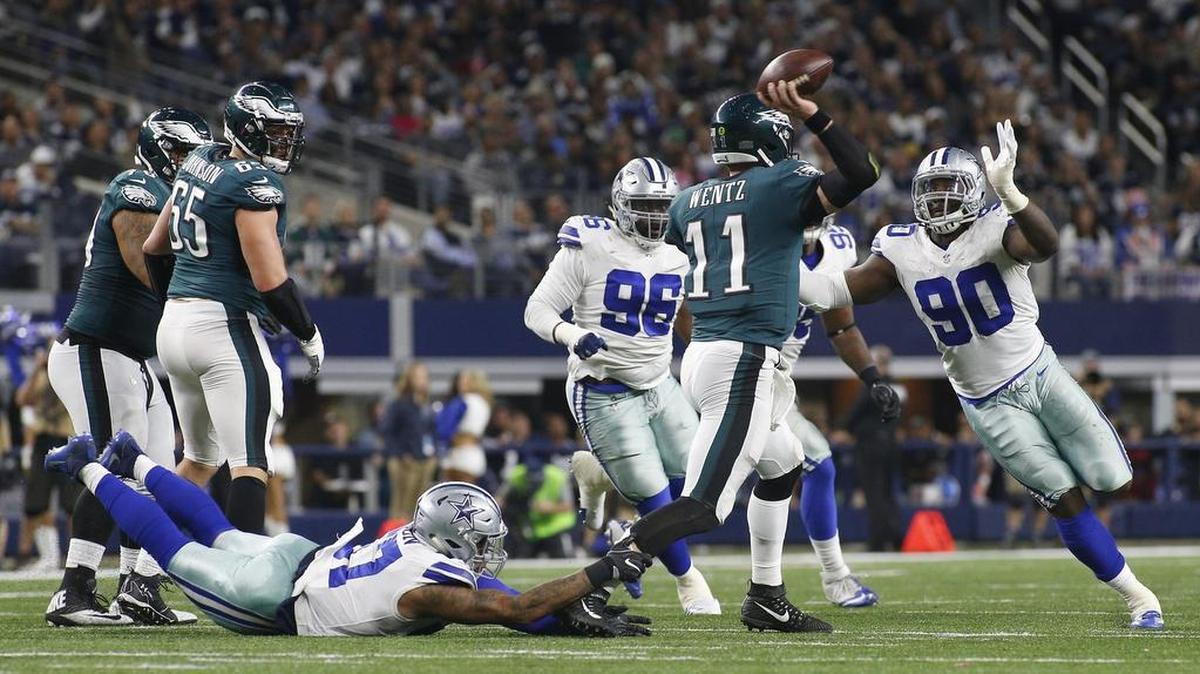 The Dallas Cowboys are hungry for more sacks and more pressure on quarterbacks such as Philadelphia’s Carson Wentz.